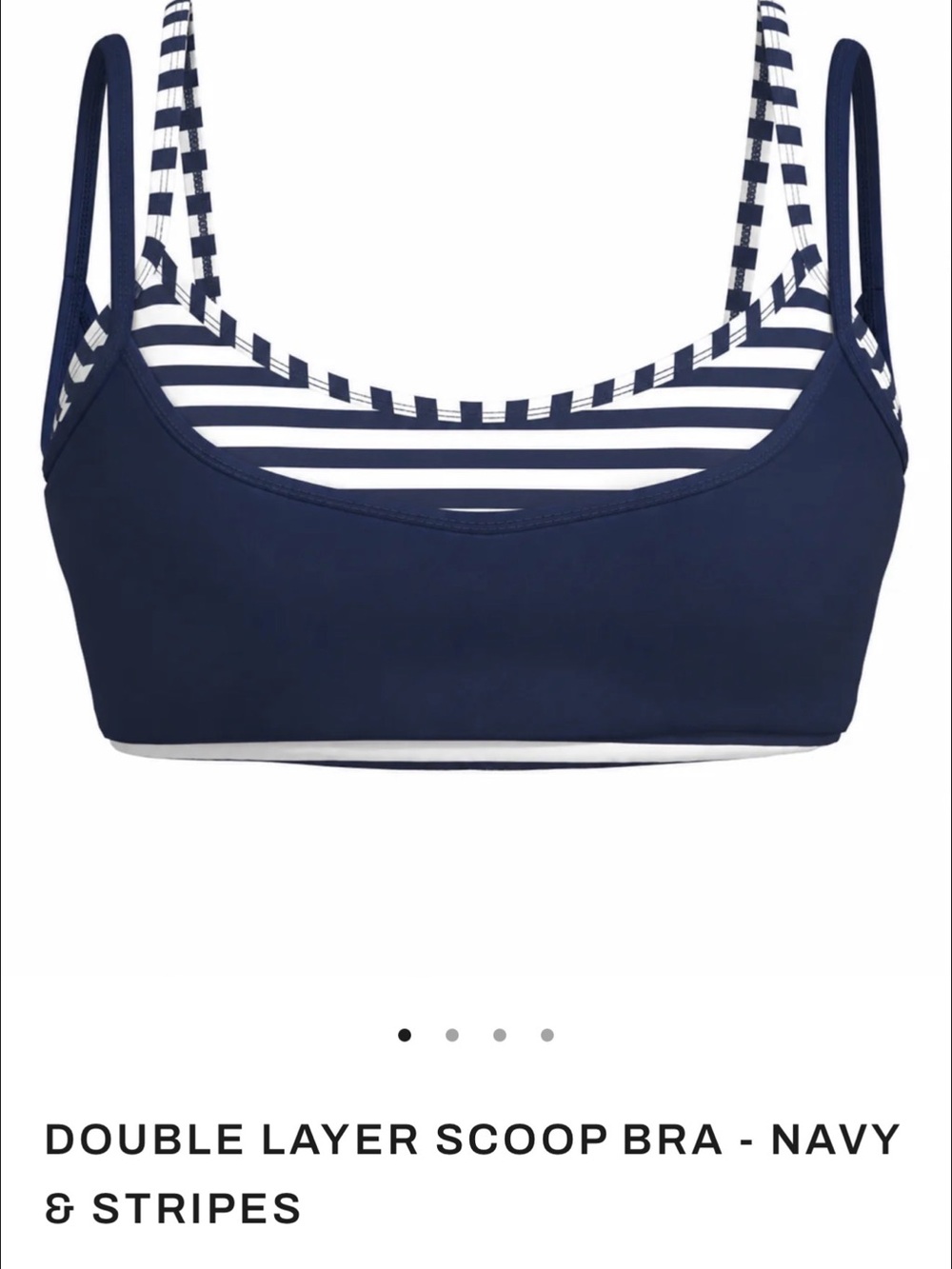 Liaison the Label Navy and White Striped Double-Layer Scoop Bra